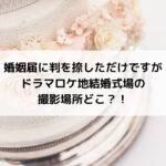 婚姻届に判を捺しただけですがドラマロケ地結婚式場の撮影場所どこ？