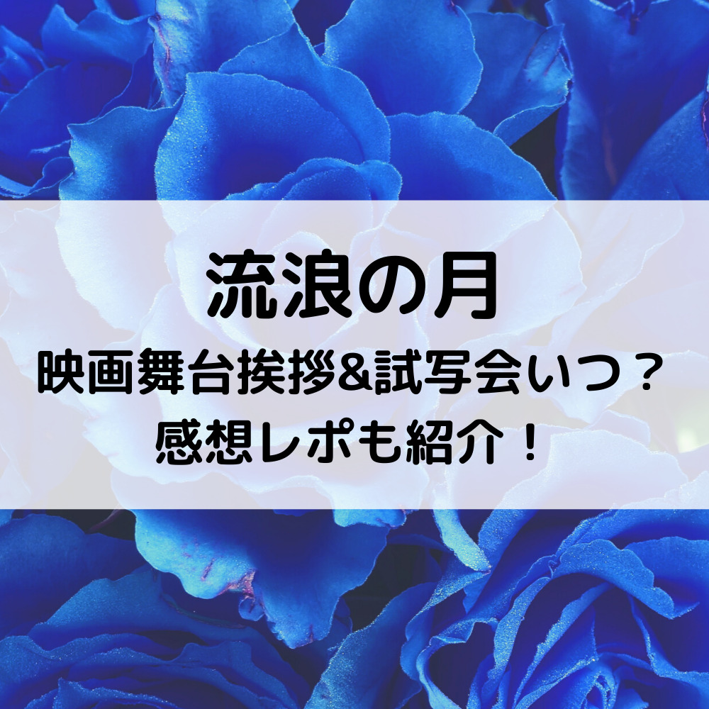 流浪の月映画舞台挨拶&試写会いつ？感想レポも紹介！