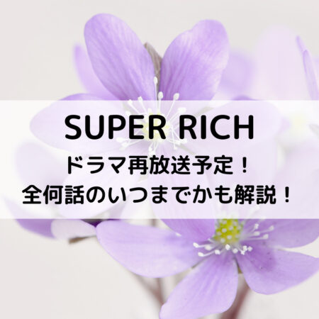 スーパーリッチドラマ再放送予定！全何話のいつまでかも解説！