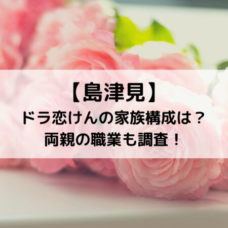島津見/ ドラ恋けんの家族構成は？両親の職業も調査！