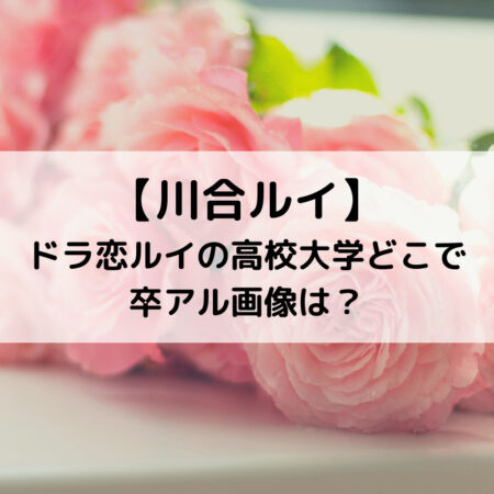 川合ルイ ドラ恋ルイの高校大学どこで卒アル画像は？