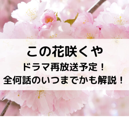 この花咲くやドラマ再放送予定 全何話のいつまでかも解説 ベルーチェ