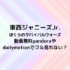 東西ジャニーズJr映画動画無料pandoraやdailymotionでフル見れない？