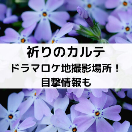 祈りのカルテドラマロケ地撮影場所！目撃情報も